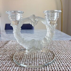 Vintage Glass Candle Holder 6”x6”